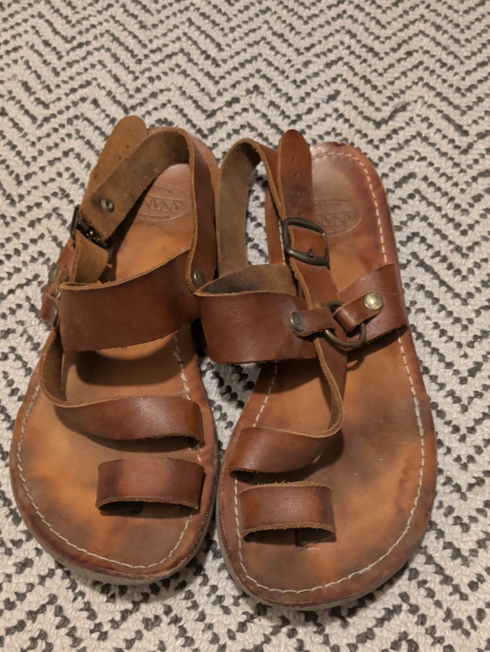 Men's Brown Leather Strappy Sandals - Classic Casual